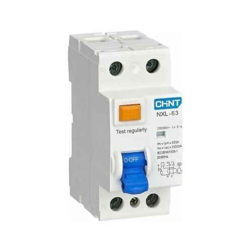 CHINT УЗО NXL-63 6kA 1P+N 25A 30mA AC (R) (арт. 280721) узо nxl 63 6ka 3p n 25a 30ma ac chint 280789 chint