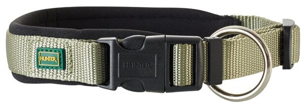 Hunter ошейник для собак Neoprene VP 35-40 смS-M нейлоннеопрен оливково-черный, 62185 (1 шт)