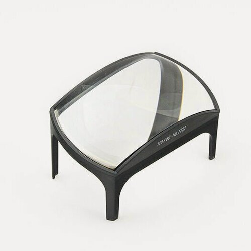 Изображение товара Лупа 7722 (110мм х 60мм, 3х, на подставке) настольная для чтения