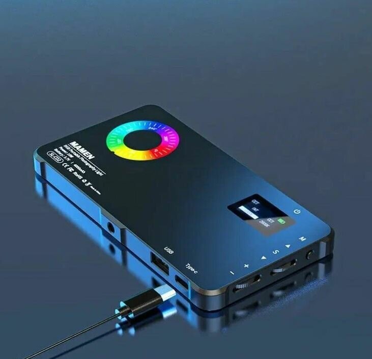Осветитель светодиодный накамерный Mamen SL-C02 4000 мА/ч LED RGB