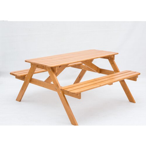 Комплект мебели фотон Пикник (стол, 2 скамьи), орех