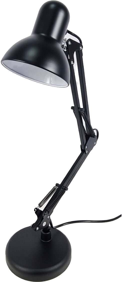 Лампа настольная (светильник, ночник) для маникюра, школьника и учебы, с регулирующимся металлическим корпусом, черная