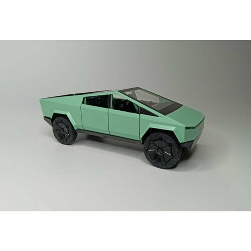 Коллекционная машинка игрушка металлическая Tesla CyberTruck для мальчиков масштабная модель 1:24 зеленая коллекционная машинка игрушка металлическая tesla для мальчиков масштабная модель 1 24 белая