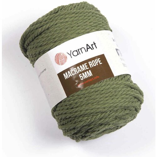 Пряжа YarnArt Macrame Rope 5mm оливковый (787), 60%хлопок/ 40%вискоза/полиэстер, 85м, 500г, 5шт