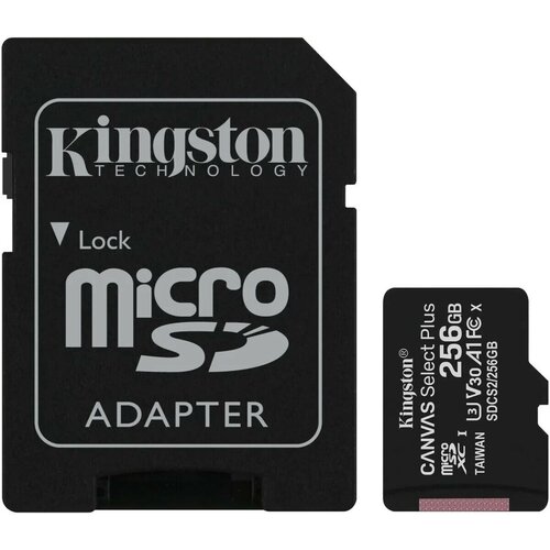 Карта памяти Kingston Canvas Select Plus microSDXC 256Gb SDCS2/256GB (+ adapter)