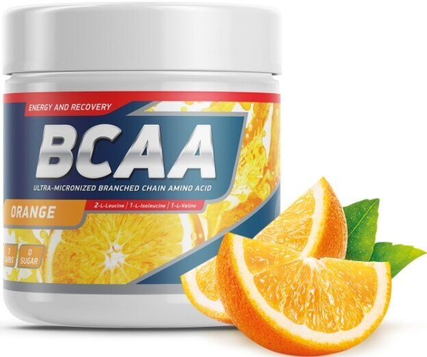 Аминокислоты BCAA (БЦАА), Geneticlab Nutrition, BCAA 2:1:1, 250 г, Апельсин