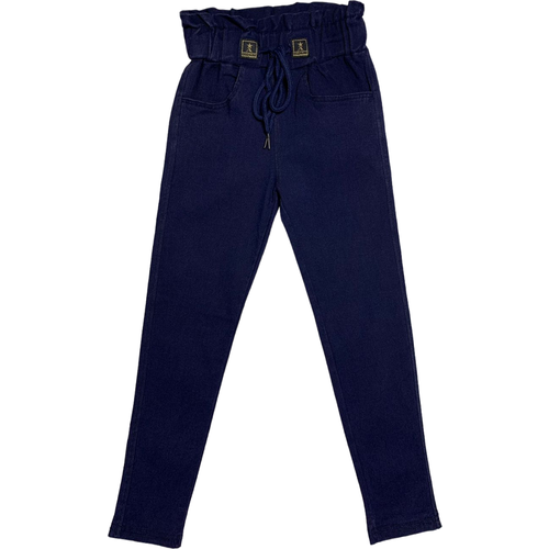 Школьные брюки  демисезонные, повседневный стиль, карманы, пояс на резинке, размер 146, синий