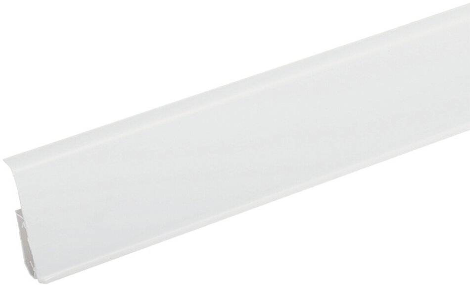 фото Плинтус ПВХ напольный Winart 72 мм белый матовый 2200 мм Г-профиль со съемной панелью