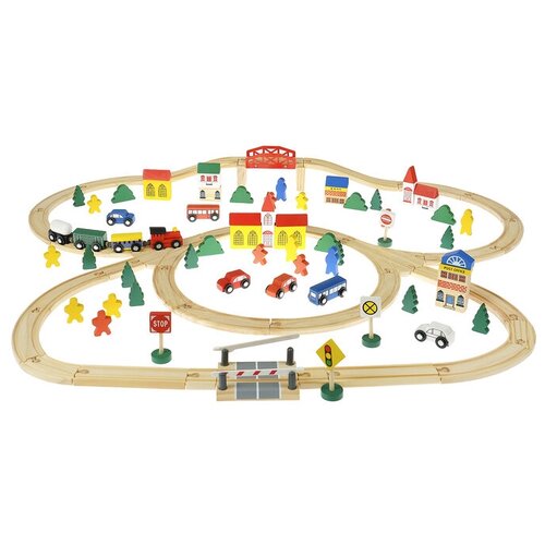 Набор железная дорога Городок 100 деталей детский игровой набор orbit железная дорога 8 character track 48 деталей