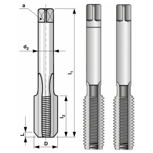 Набор метчиков HSS из 2-х шт. M18 шаг 2.5 мм. BUCOVICE, 144180 bucovice tools набор метчиков из 2 х шт m 6 шаг 1 0 мм 110060