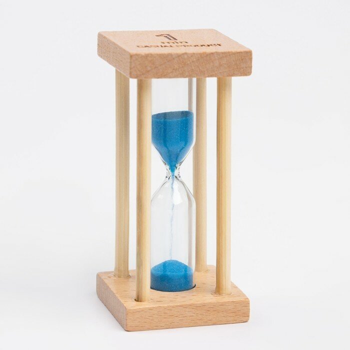 Песочные часы "Африн", на 1 минуту, 8.5 х 4 см, белый песок
