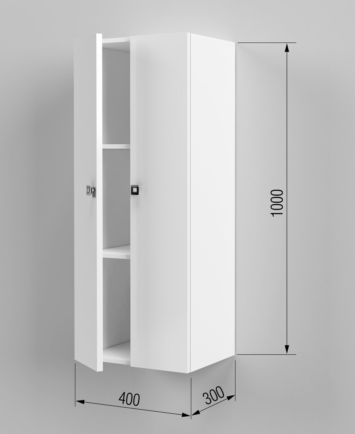 Шкаф для ванной комнаты, REGENT style, Пенал Виола 2двери, белый, 83,6*40*35 - фотография № 2