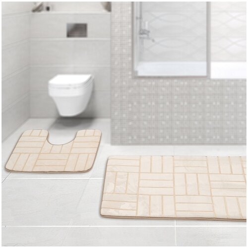 Набор ковриков для ванной/ Коврики в ванную/ Коврик для ванной/ Коврик для туалета, 2 шт