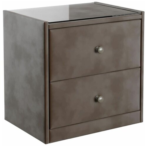 Тумба прикроватная Куба Ловерс Коричневый спальное с ящиками обивка стекло 8228₽