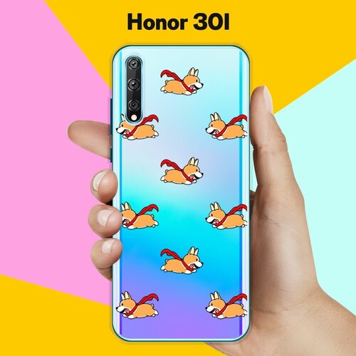 Силиконовый чехол Корги с шарфом на Honor 30i силиконовый чехол узор из корги на honor 30i