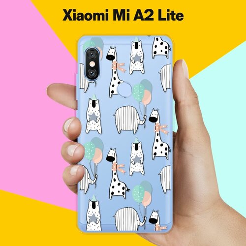 Силиконовый чехол на Xiaomi Mi A2 Lite Слон и жираф / для Сяоми Ми А2 Лайт