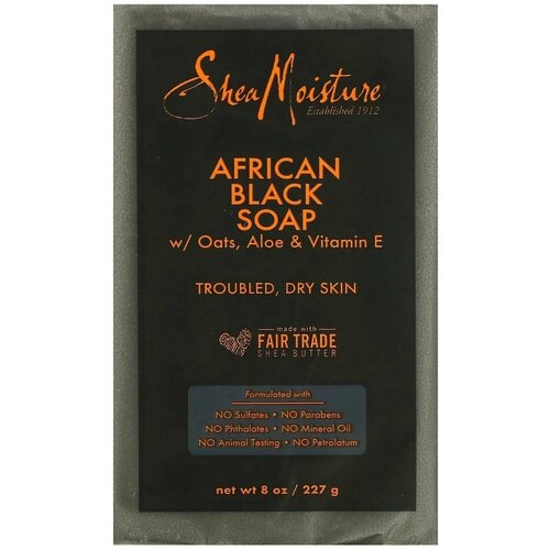 SheaMoisture, африканское черное мыло с маслом ши, 230 г