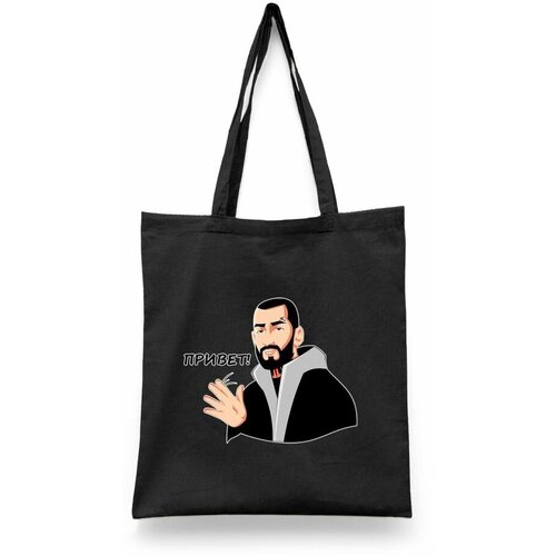 фото Сумка-шоппер унисекс каждому своё "miyagi/andy panda/эндшпиль" черная