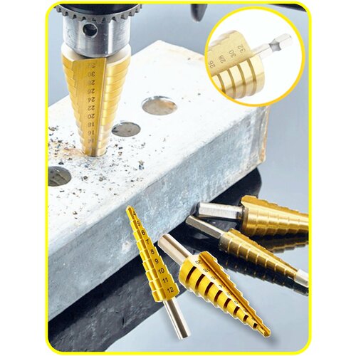 Сверло ступенчатое 4 х 32 мм по металлу; дереву; пластику