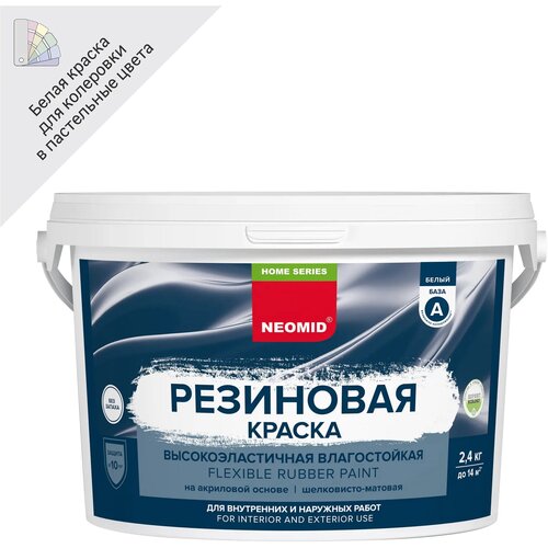 Краска Neomid Home Series резиновая универсальная 2.4 кг цвет белый