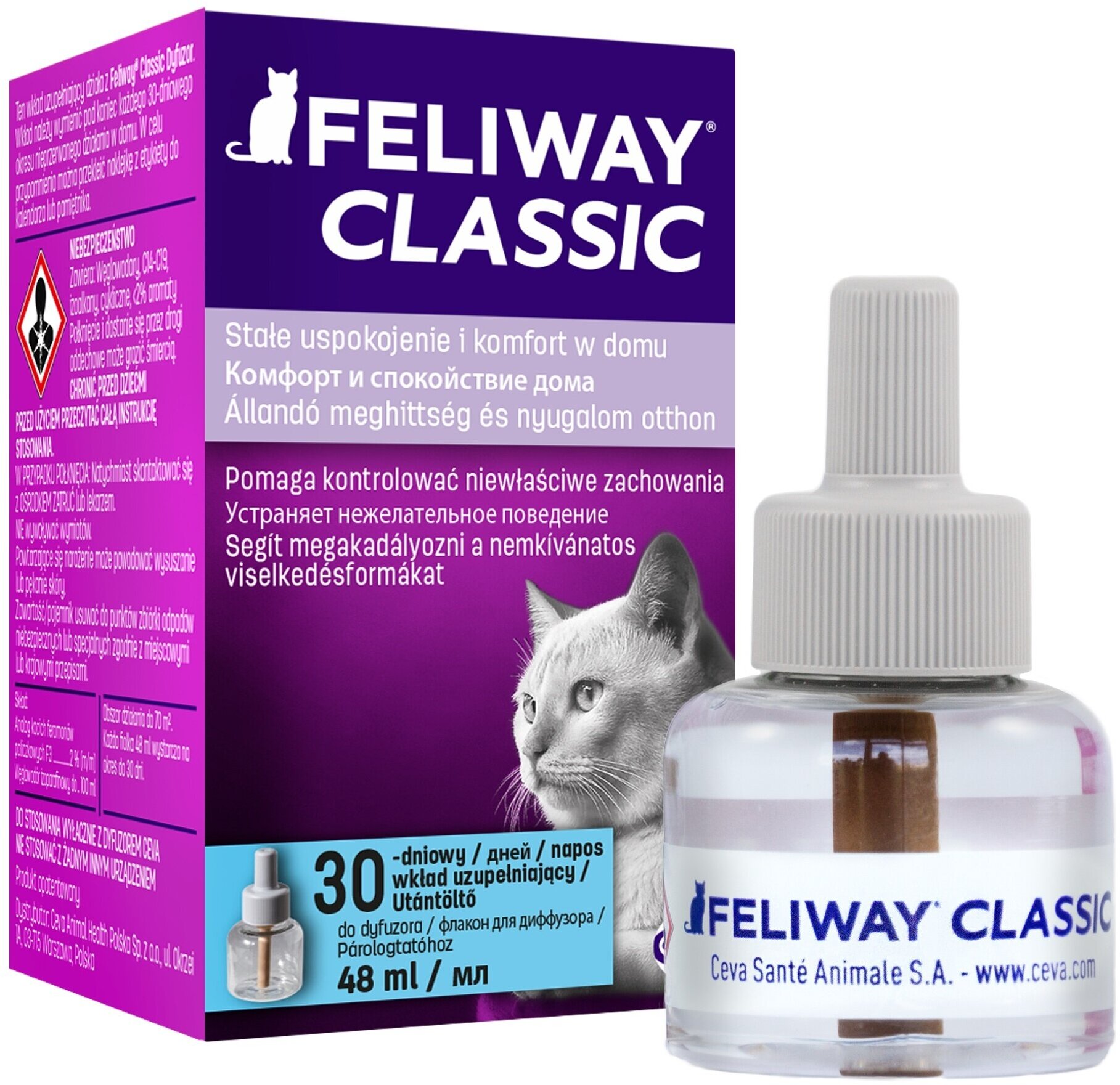 Feliway Classic сменный блок для коррекции поведения кошек 48 мл.