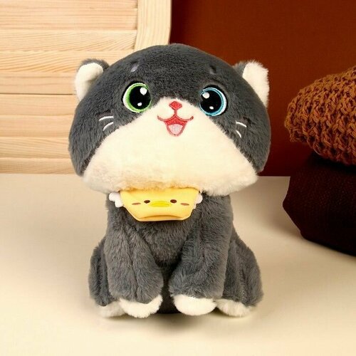 Мягкая игрушка Кот размер 21 см цвет серый 1328₽