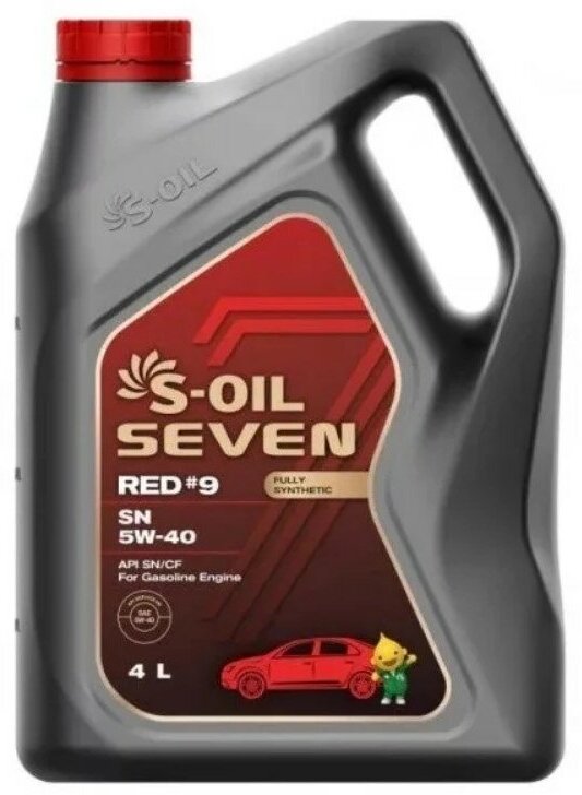 Синтетическое моторное масло S-OIL SEVEN RED #9 SN 5W-40, 4 л, 3.7 кг, 1 шт