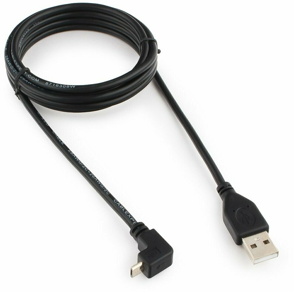 Набор из 3 штук Кабель USB 2.0 Pro Cablexpert CCP-mUSB2-AMBM90-6 AM/microBM 5P 18 м угловой экран черный
