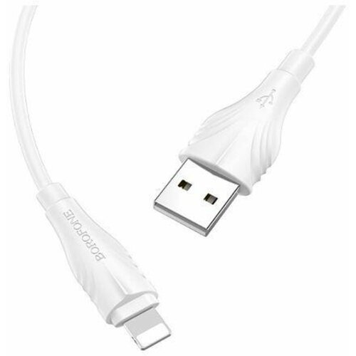 Кабель Borofone BX18 Lightning - USB белый, 1м кабель usb 8 pin borofone bx18 optimal 2 0м круглый 2 4a силикон белый 6931474700452