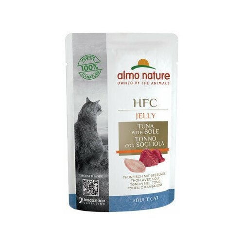 Almo Nature Паучи Тунец и Камбала в Желе для кошек (Classic Nature Jelly - Tuna&Sole) 0,055 кг x 1 шт.