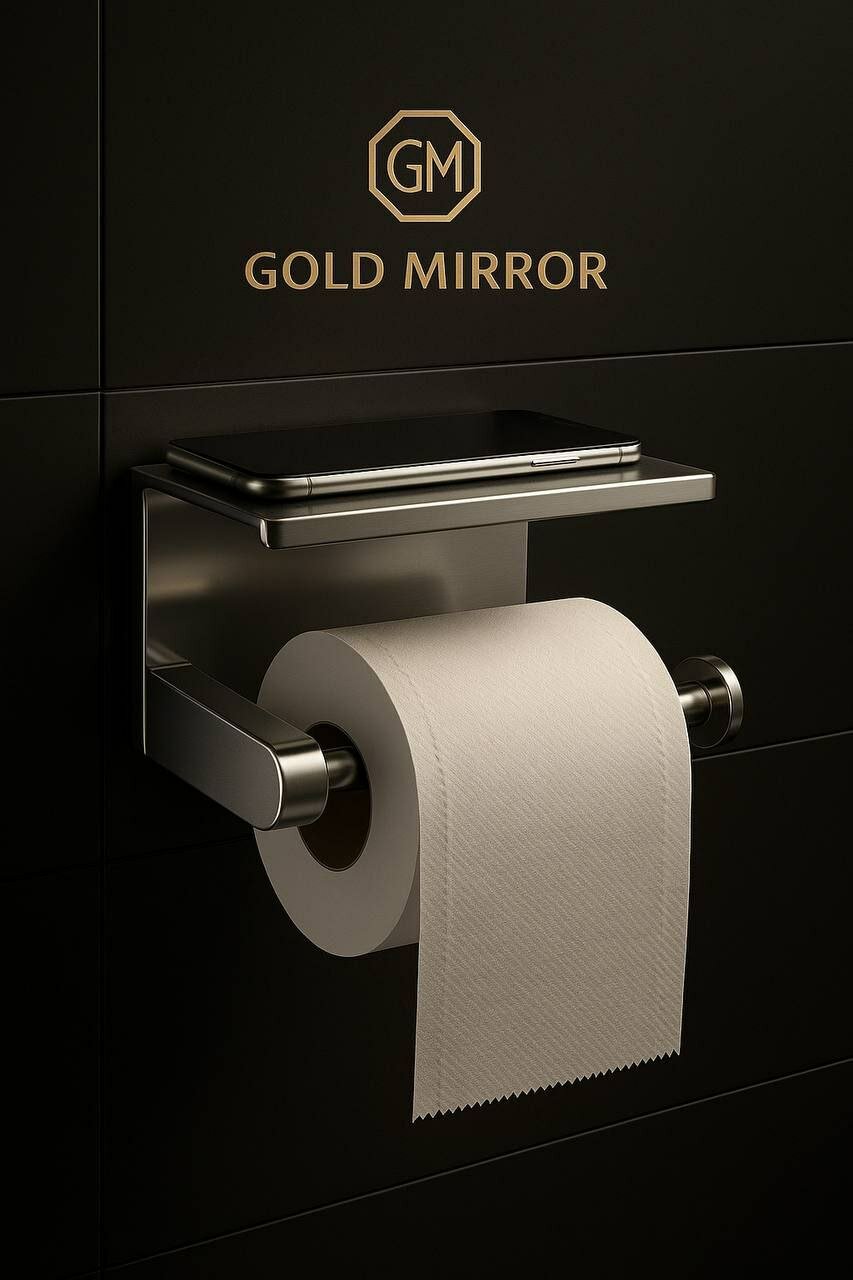 "Gold Mirror" – smartfon tokchali zamonaviy hojatxona qog'ozi ushlagichi.