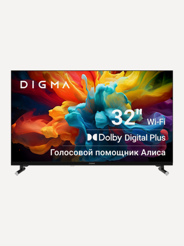 Изображение товара Телевизор Digma DM-LED32SBB33 32" LED, FULL HD, черный, смарт ТВ, YaOS