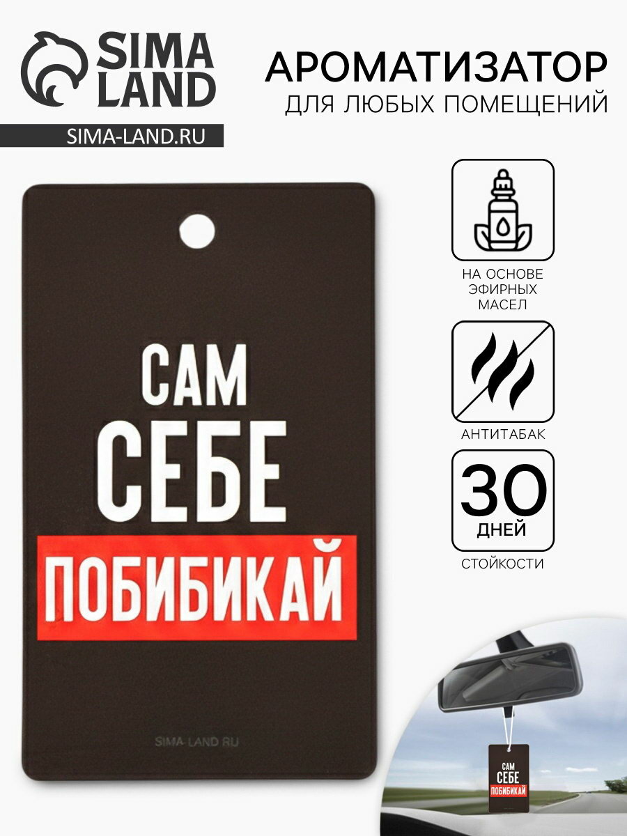 Ароматизатор в машину "Сам себе побибикай", аромат антитабак, 3 шт.