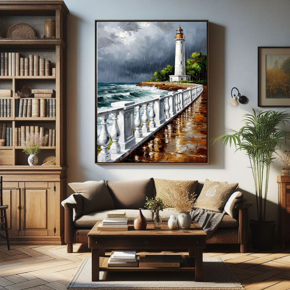 Картина на стену для интерьера "Маяк" 40х50 см, холст на подрамнике, ArtInter