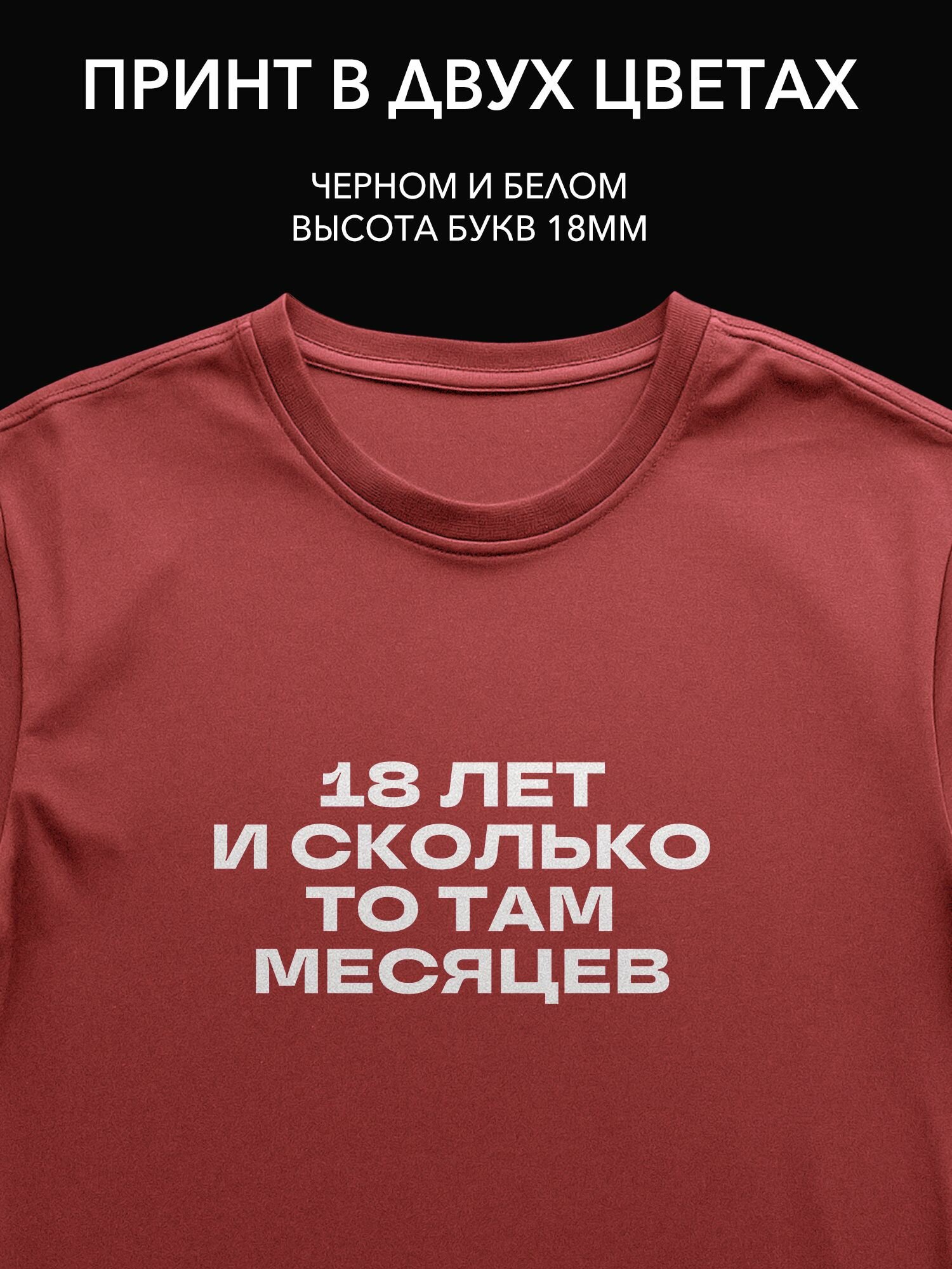 Термопринт надпись на одежду "18 лет и сколько-то там месяцев" для празднования дня рождения, принт на футболку, худи или свитшот.