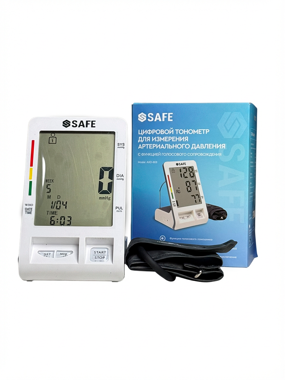 Тонометр цифровой с голосовым сопровождением, SS SAFE, Модель: AXD-808
