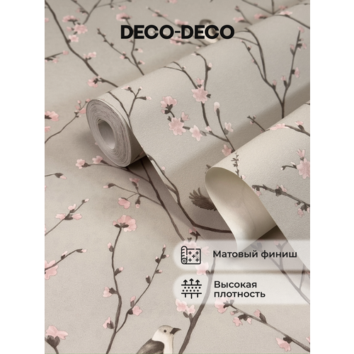фото Обои флизелиновые виниловые julie 6032-02 deco-deco, птички, для спальни, гостиной, кухни, коридора, детской, метровые