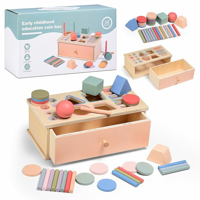 Сортер Oubaoloon Умный малыш, деревянный, разноцветный D2142