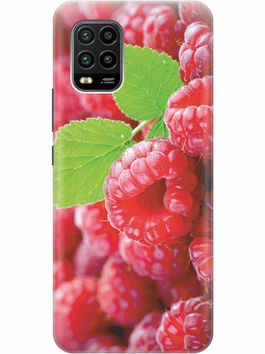 Ультратонкий силиконовый чехол-накладка для Xiaomi Mi 10 Lite с принтом "Малинка"