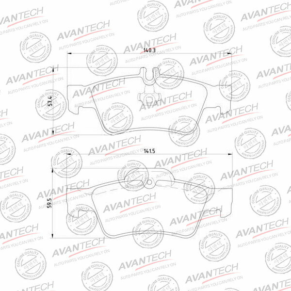 Колодки тормозные задние BENZ E240(W211) R (D1424) 02-08 Avantech AV2202