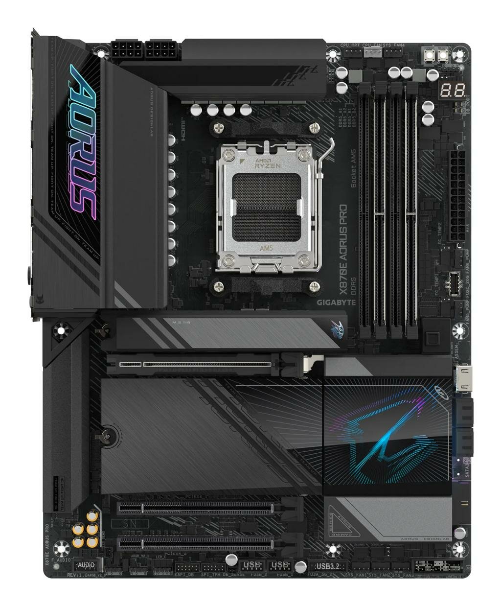 Материнская плата Gigabyte X870E AORUS ELITE PRO AM5, X870E, 4xDDR5, PCI-E 5.0, ATX, WiFi