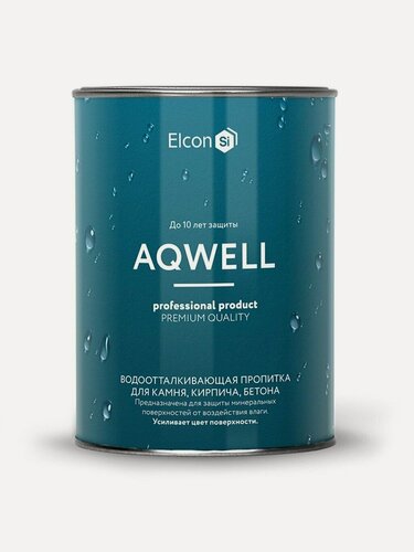 Изображение товара Пропитка Elcon Aqwell кремнийорганический гидрофобизатор 0.9 л для камня и бетона, водоотталкивающая защита от плесени