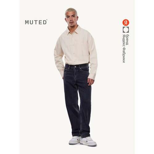 фото Джинсы muted straight, размер 26, темно-серый