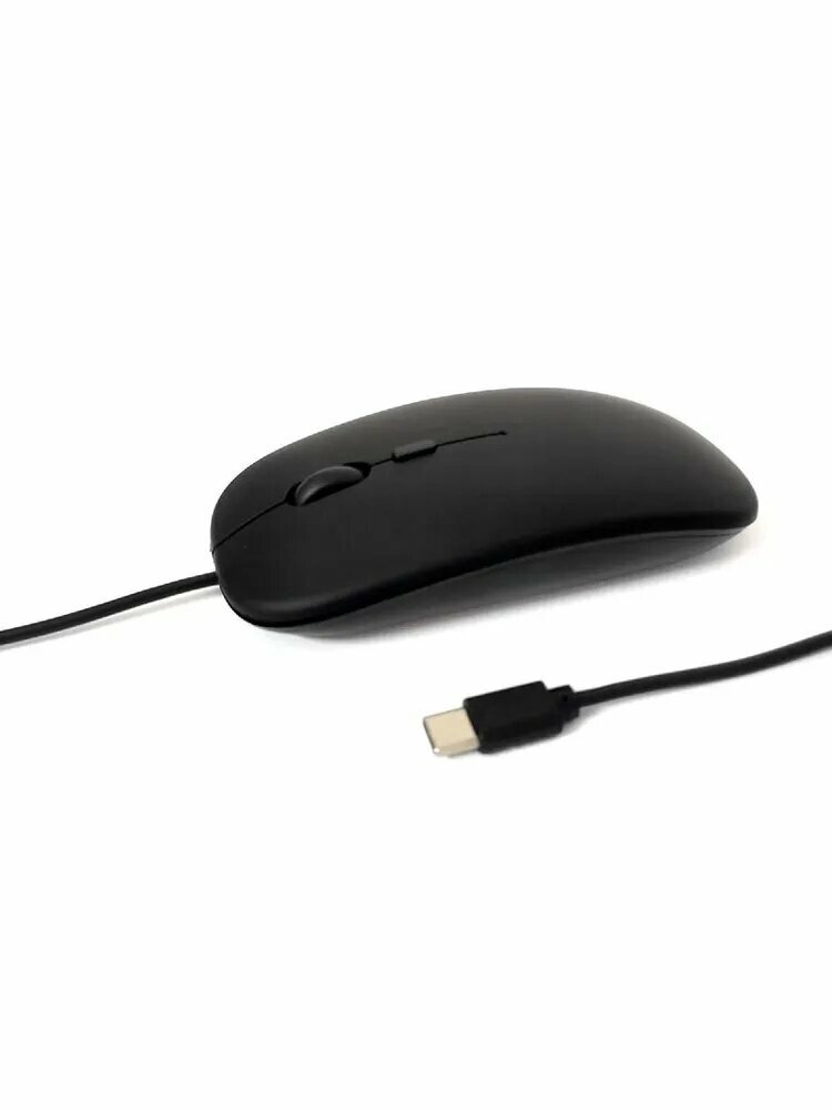 Мышь, черный, проводная бесшумная компьютерная мышь с разъемом Type-C для ноутбука и планшета