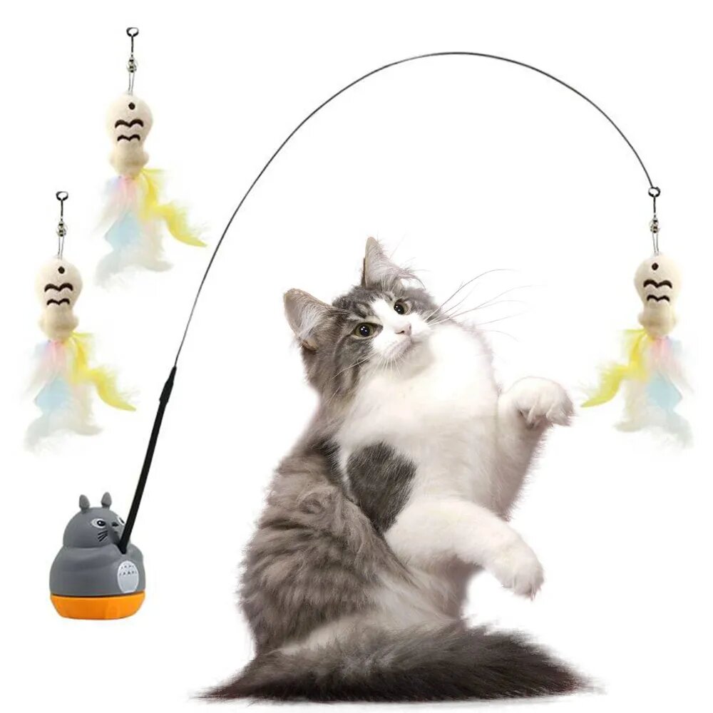 Игрушка для кошек с вращающимся маховиком и колокольчиком, 360