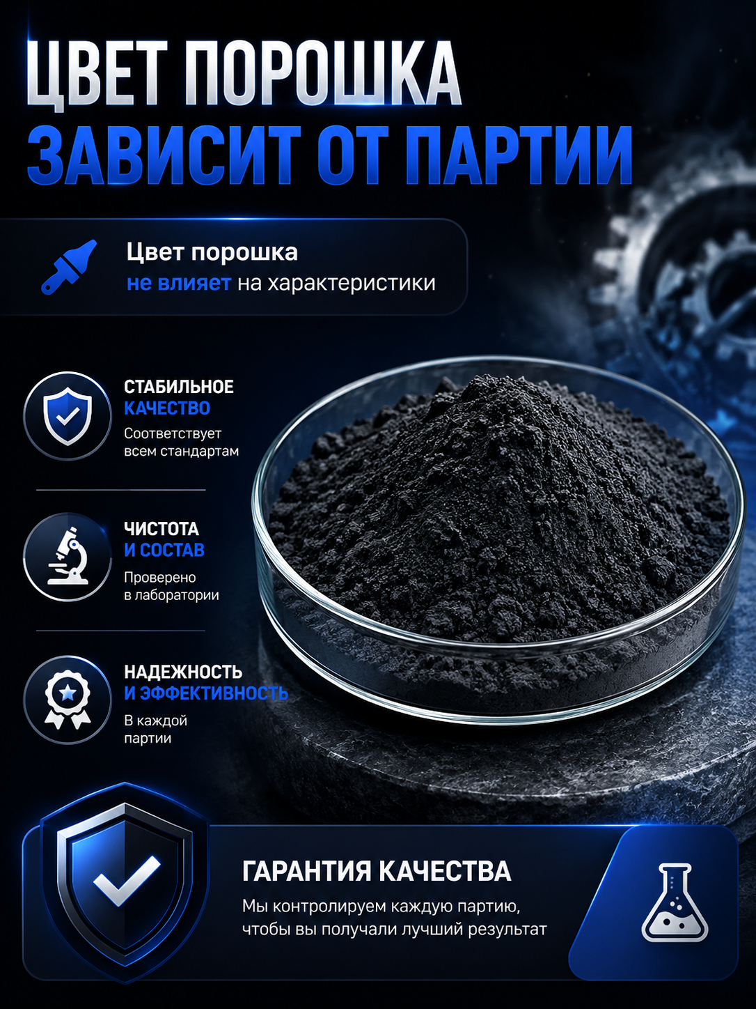 Дисульфид молибдена ДМИ-7 / сухая смазка / 1000 грамм — фото 1
