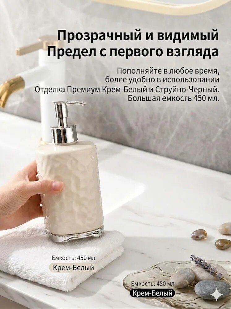 Дозатор для жидкого мыла механический 450 мл, 1 шт
