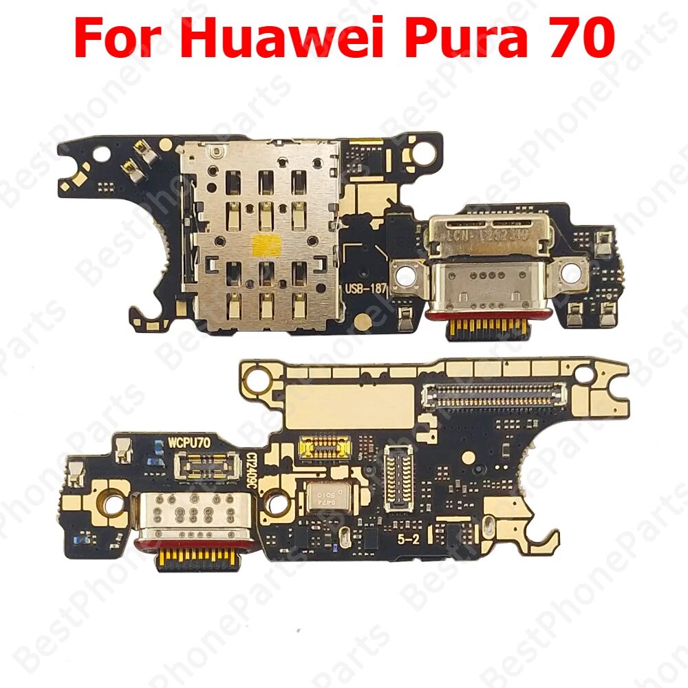 Порт зарядки для Huawei Pura 70 Pro P70 Ultra 5G, зарядная плата, USB-разъем, пластина, Pura 70