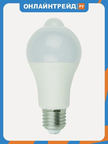 Изображение товара Светодиодная лампа Uniel LED-A60-12W/4000K/E27/PS+MS PLS10WH с датчиком освещенности и датчиком движения