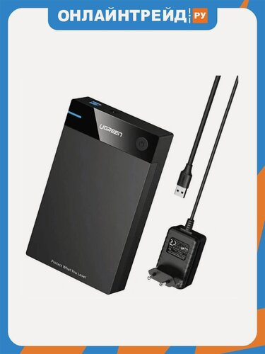 Изображение товара Внешний корпус Ugreen US222 (50422) USB 3.0, 3.5'/2.5" SATA, черный